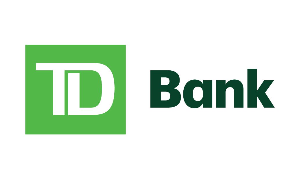 A green and white logo of td bank.