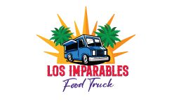 Los imparables food truck logo with white background